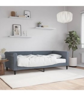 vidaXL Daybed with Mattress Blue Dark Grey 90x190 cm Velvet