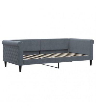 vidaXL Daybed with Mattress Blue Dark Grey 90x190 cm Velvet