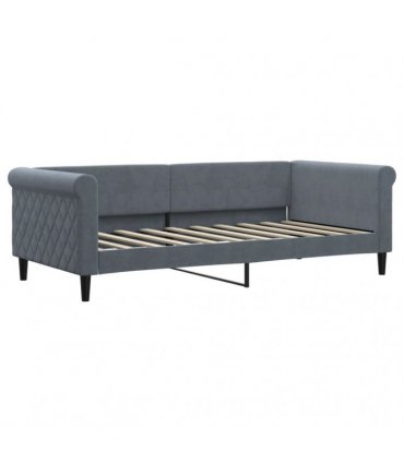 vidaXL Daybed with Mattress Blue Dark Grey 90x190 cm Velvet