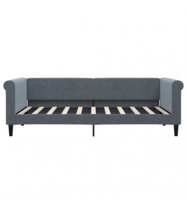 vidaXL Daybed with Mattress Blue Dark Grey 90x190 cm Velvet