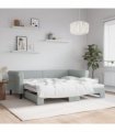 vidaXL Daybed with Trundle without Mattress Light Grey 90x190 cm