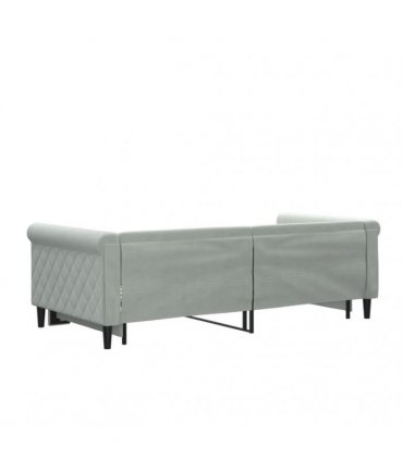 vidaXL Daybed with Trundle without Mattress Light Grey 90x190 cm