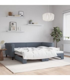 vidaXL Daybed with Trundle without Mattress Dark Grey 90x190 cm