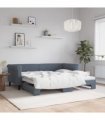 vidaXL Daybed with Trundle without Mattress Dark Grey 90x190 cm