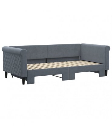vidaXL Daybed with Trundle without Mattress Dark Grey 90x190 cm