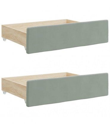 vidaXL Daybed with Trundle&Drawers without Mattress Light Grey 90x190 cm