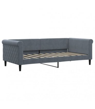 vidaXL Daybed with Trundle&Drawers without Mattress Dark Grey 90x190cm