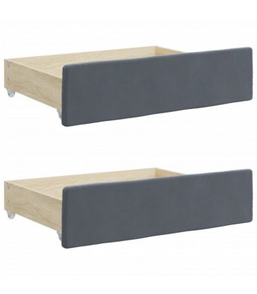 vidaXL Daybed with Trundle&Drawers without Mattress Dark Grey 90x190cm
