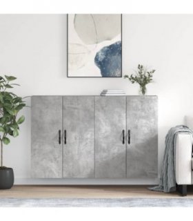 vidaXL Wall Mounted Cabinets 2 pcs Concrete Grey Engineered Wood