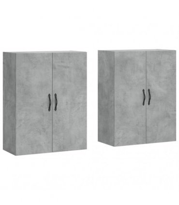 vidaXL Wall Mounted Cabinets 2 pcs Concrete Grey Engineered Wood