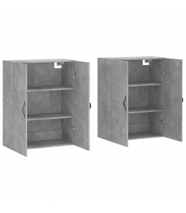 vidaXL Wall Mounted Cabinets 2 pcs Concrete Grey Engineered Wood