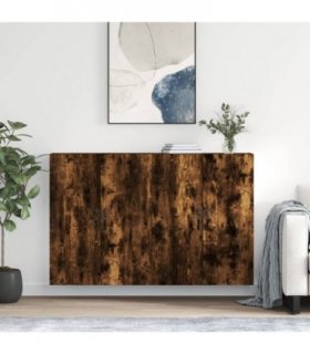 vidaXL Wall Mounted Cabinets 2 pcs Smoked Oak Engineered Wood