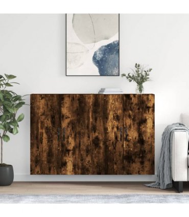 vidaXL Wall Mounted Cabinets 2 pcs Smoked Oak Engineered Wood
