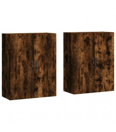 vidaXL Wall Mounted Cabinets 2 pcs Smoked Oak Engineered Wood