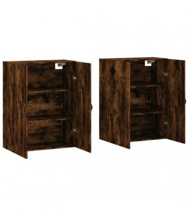vidaXL Wall Mounted Cabinets 2 pcs Smoked Oak Engineered Wood