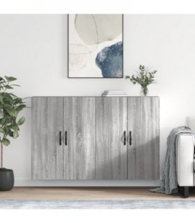 vidaXL Wall Mounted Cabinets 2 pcs Grey Sonoma Engineered Wood