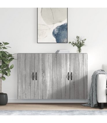 vidaXL Wall Mounted Cabinets 2 pcs Grey Sonoma Engineered Wood
