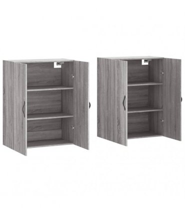 vidaXL Wall Mounted Cabinets 2 pcs Grey Sonoma Engineered Wood