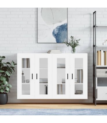 vidaXL Wall Mounted Cabinets 2 pcs White Engineered Wood