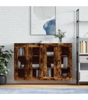 vidaXL Wall Mounted Cabinets 2 pcs Smoked Oak Engineered Wood
