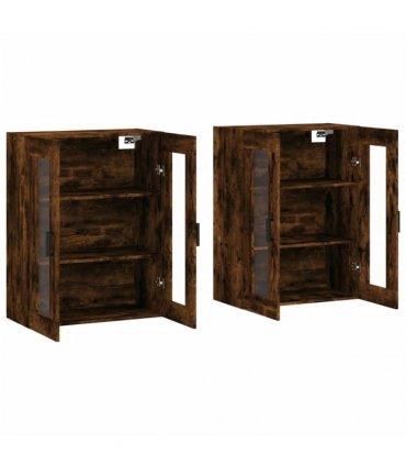 vidaXL Wall Mounted Cabinets 2 pcs Smoked Oak Engineered Wood