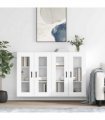 vidaXL Wall Mounted Cabinets 2 pcs White Engineered Wood