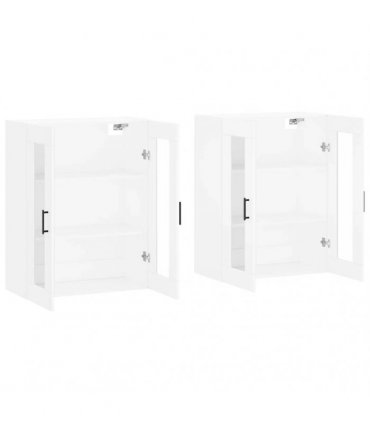 vidaXL Wall Mounted Cabinets 2 pcs White Engineered Wood