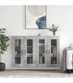 vidaXL Wall Mounted Cabinets 2 pcs Concrete Grey Engineered Wood
