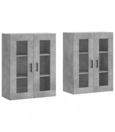 vidaXL Wall Mounted Cabinets 2 pcs Concrete Grey Engineered Wood
