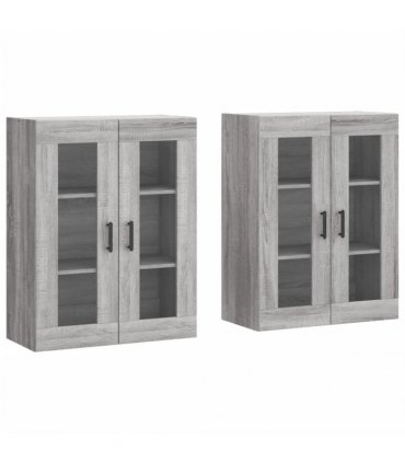 vidaXL Wall Mounted Cabinets 2 pcs Grey Sonoma Engineered Wood