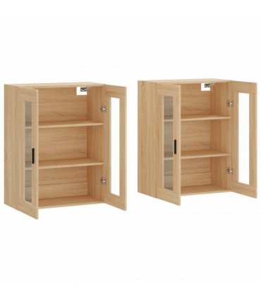 vidaXL Wall Mounted Cabinets 2 pcs Sonoma Oak Engineered Wood