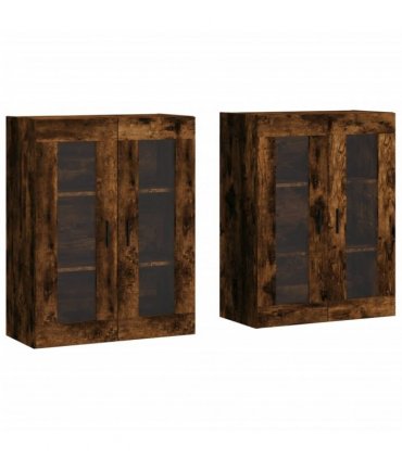 vidaXL Wall Mounted Cabinets 2 pcs Smoked Oak Engineered Wood