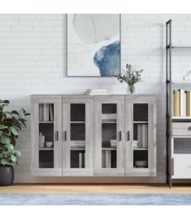 vidaXL Wall Mounted Cabinets 2 pcs Grey Sonoma Engineered Wood