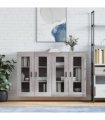 vidaXL Wall Mounted Cabinets 2 pcs Grey Sonoma Engineered Wood