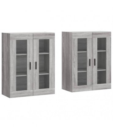 vidaXL Wall Mounted Cabinets 2 pcs Grey Sonoma Engineered Wood