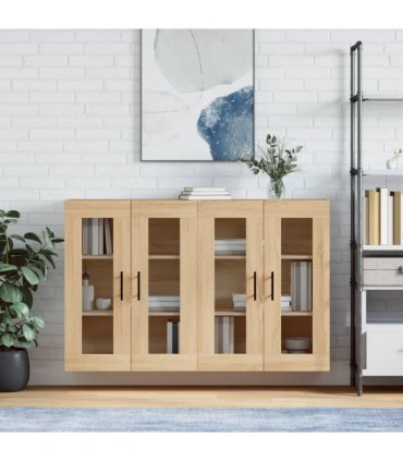 vidaXL Wall Mounted Cabinets 2 pcs Sonoma Oak Engineered Wood