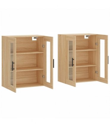 vidaXL Wall Mounted Cabinets 2 pcs Sonoma Oak Engineered Wood