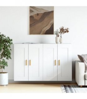vidaXL Wall Mounted Cabinets 2 pcs White Engineered Wood