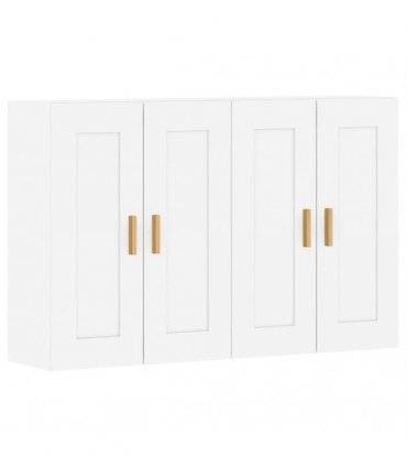 vidaXL Wall Mounted Cabinets 2 pcs White Engineered Wood