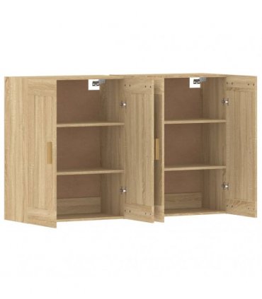 vidaXL Wall Mounted Cabinets 2 pcs Sonoma Oak Engineered Wood