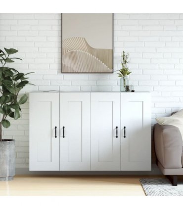vidaXL Wall Mounted Cabinets 2 pcs White Engineered Wood
