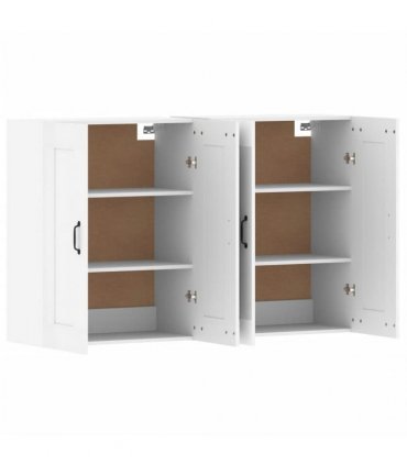 vidaXL Wall Mounted Cabinets 2 pcs White Engineered Wood