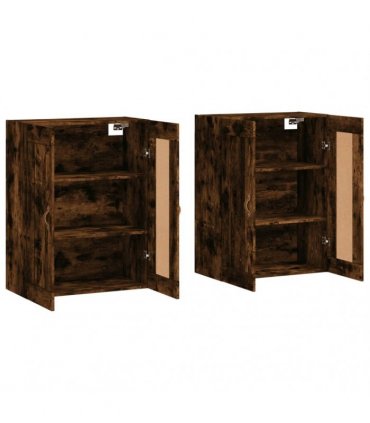 vidaXL Wall Mounted Cabinets 2 pcs Smoked Oak Engineered Wood