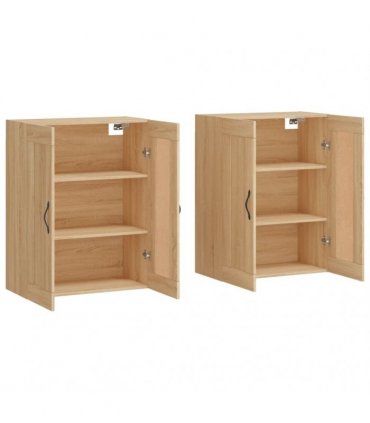 vidaXL Wall Mounted Cabinets 2 pcs Sonoma Oak Engineered Wood