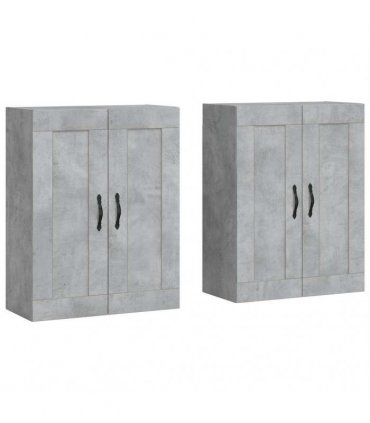 vidaXL Wall Mounted Cabinets 2 pcs Concrete Grey Engineered Wood