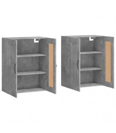 vidaXL Wall Mounted Cabinets 2 pcs Concrete Grey Engineered Wood