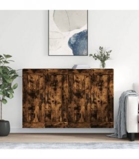 vidaXL Wall Mounted Cabinets 2 pcs Smoked Oak Engineered Wood