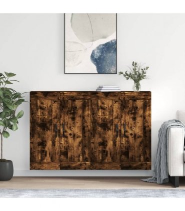 vidaXL Wall Mounted Cabinets 2 pcs Smoked Oak Engineered Wood