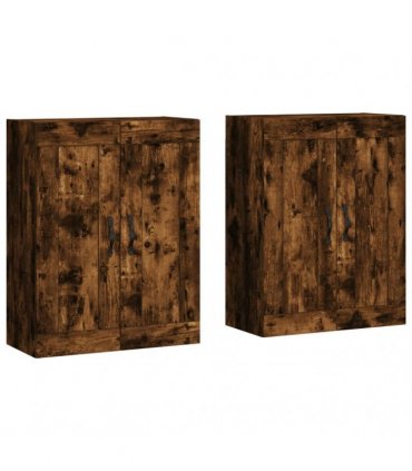 vidaXL Wall Mounted Cabinets 2 pcs Smoked Oak Engineered Wood