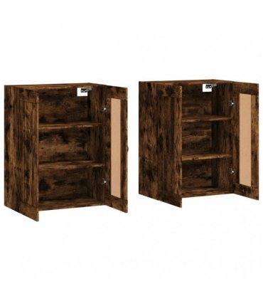 vidaXL Wall Mounted Cabinets 2 pcs Smoked Oak Engineered Wood